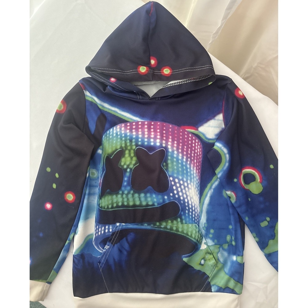 Marshmello DJ Kids Multicolor Graphic Pullover Hoodie Boys Size 110 4/5 Pullover